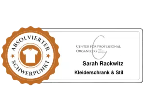 Siegel zertifizierung Kleiderschrank & Stil|Struktur mit Stil Sarah Rackwitz|Ordnungsexpertin_Ordnungscoach_Aufräumcoach_Kleiderschrank_Stilberatung_Rems_Murr_Kreis